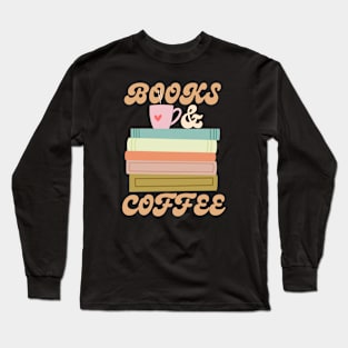 Books And Coffee Retro Long Sleeve T-Shirt